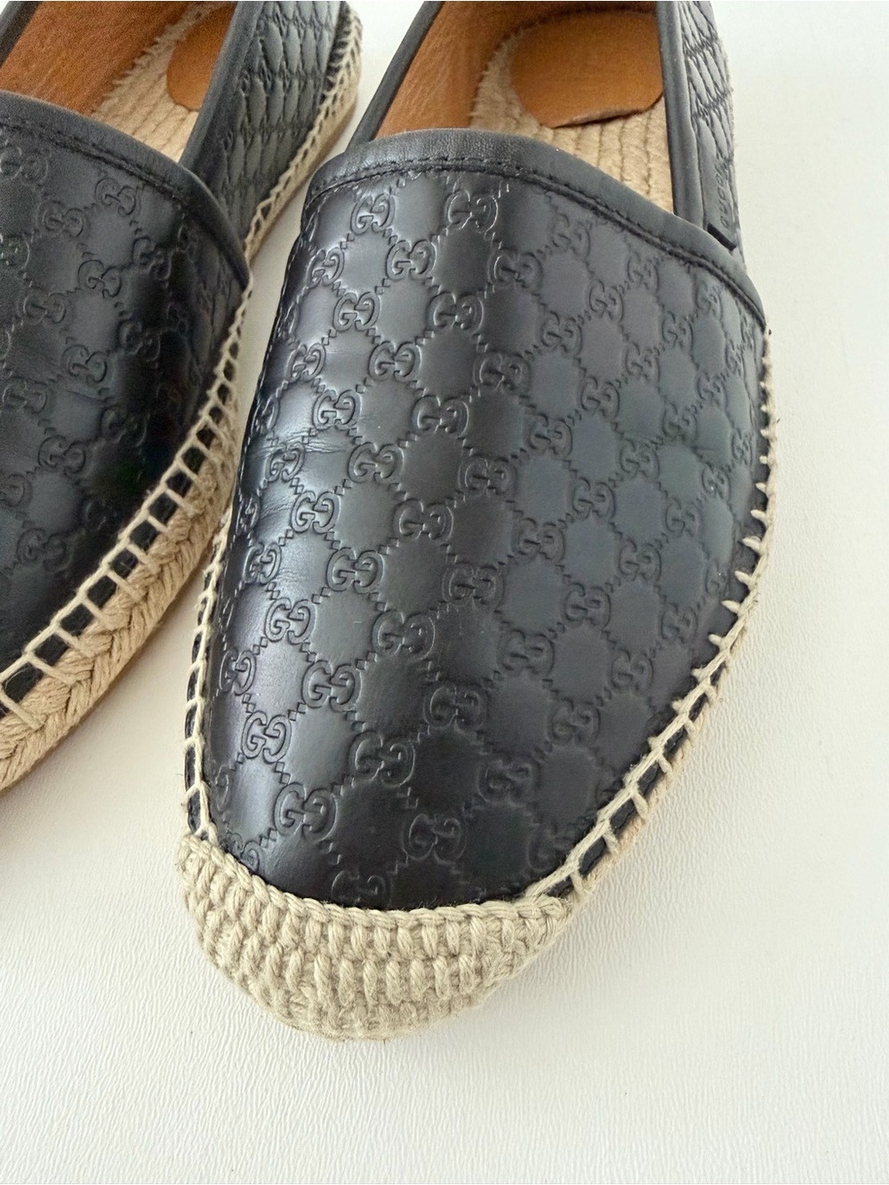 GUCCI | Micro GG Guccissima Monogram Leather Espadrille Flats Black‎ EU 40 - Picture 5 of 12